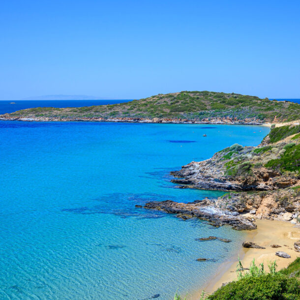 Smal beach below Hotel Perrakis