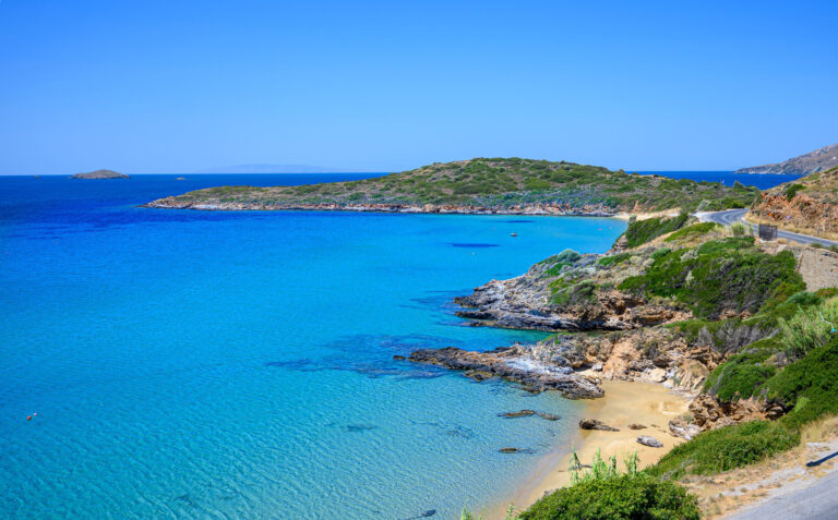 Smal beach below Hotel Perrakis