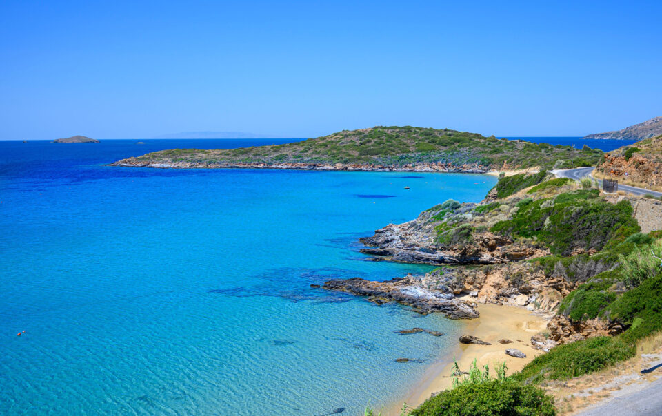 Smal beach below Hotel Perrakis